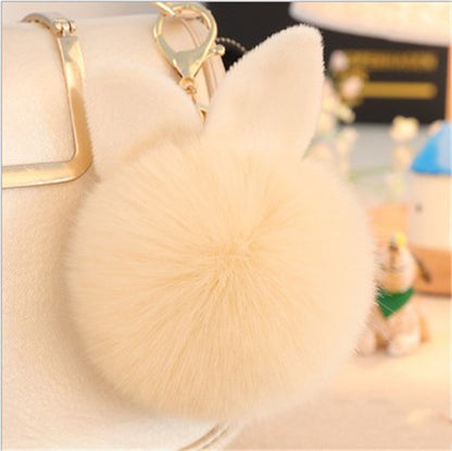 Pink fur bag pendant keychain