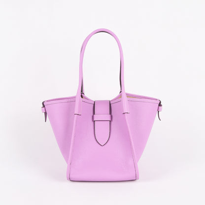 Purple handbag on a white background