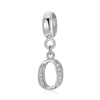 Silver charm with letter O