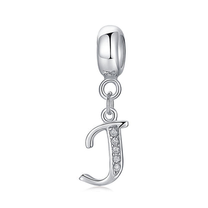 Silver pendant with letter J