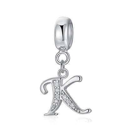 Silver pendant with letter K