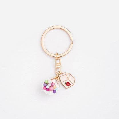 Simple metal keychain with cute character