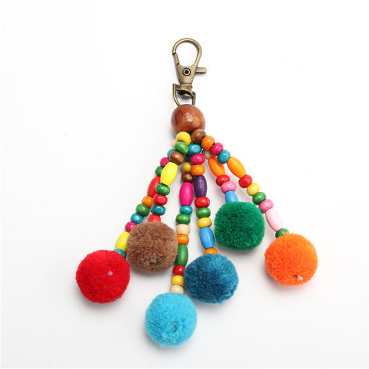 Soft hair ball keychain bag charm