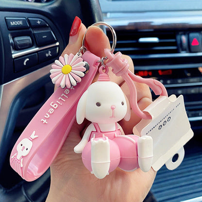 Stylish rabbit keychain gift idea