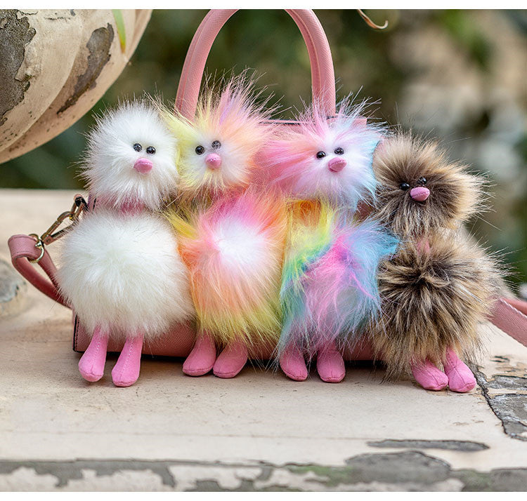 Unique handmade plush bag pendant