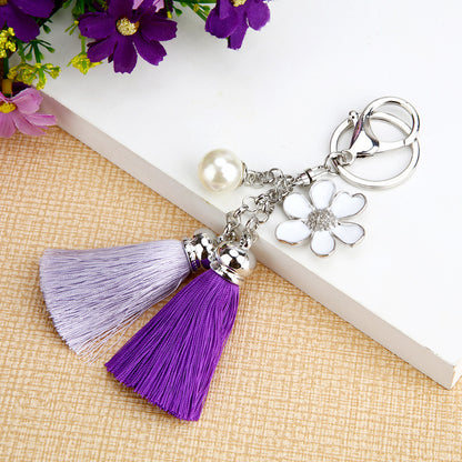 Women's car keyring flower accessory