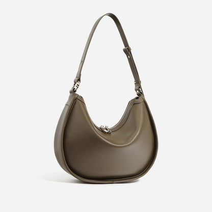 Red cowhide leather shoulder handbag for women