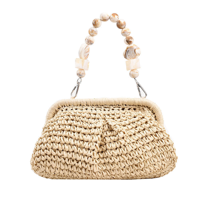 Beige Straw Handbag for Women – Fresh & Sweet Style for Travel