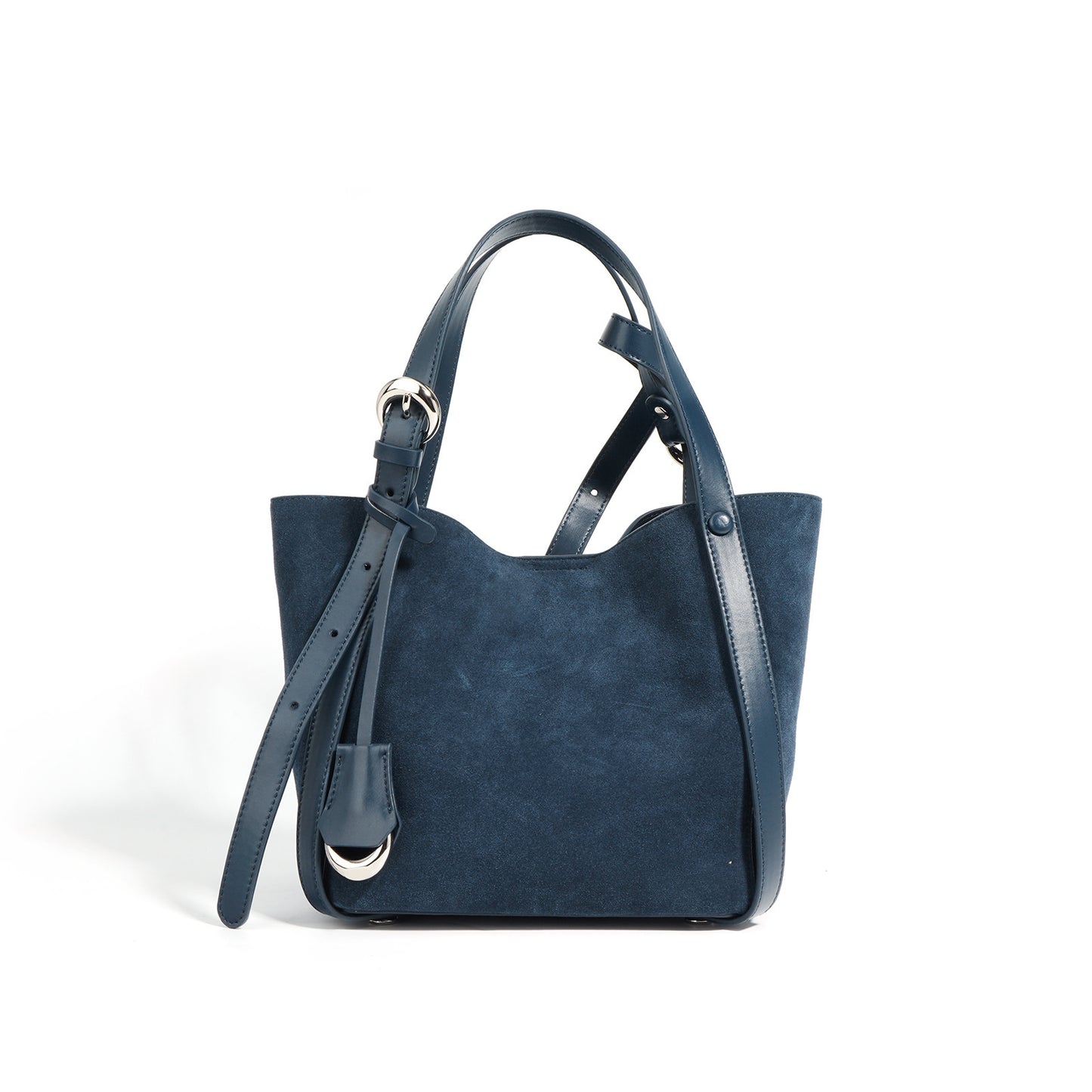 Blueberry purple leather bucket purse