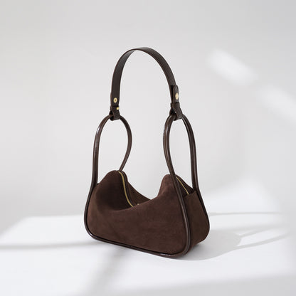 Burgundy frosted leather underarm pillow bag