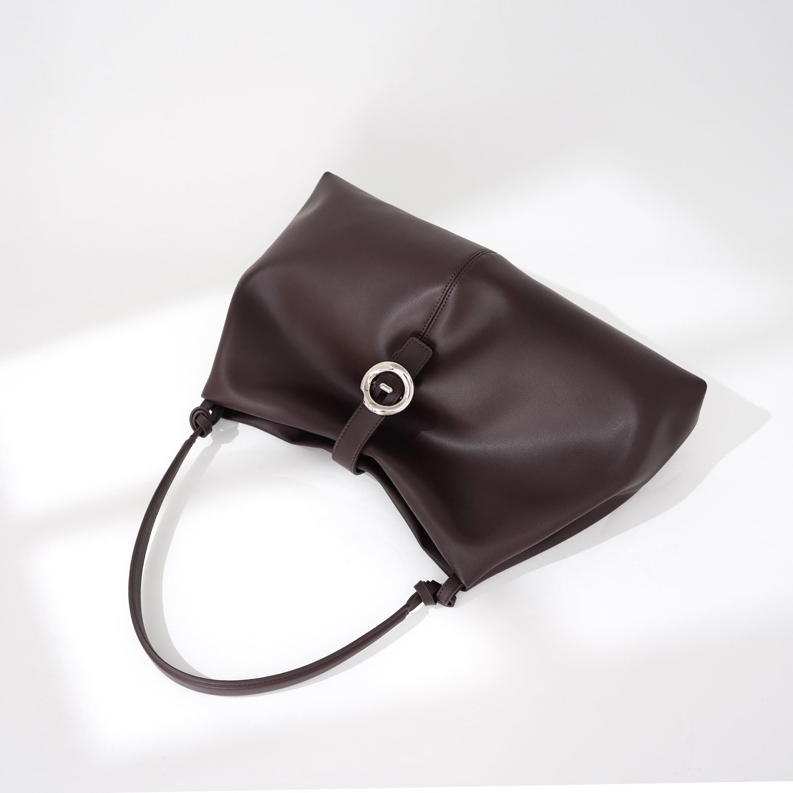 Caramel mocha large capacity leather tote