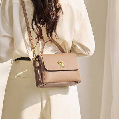 Caramel high-grade leather crossbody bag for daily fashion