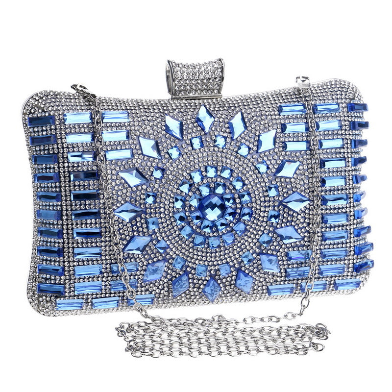 Close-up of secure clasp closure on Cheongsam-style rhinestone clutch