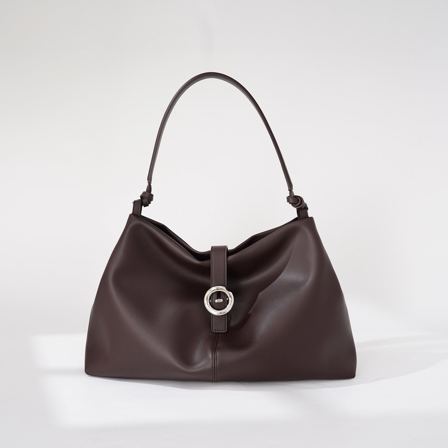 Cherry red leather commuter tote for women