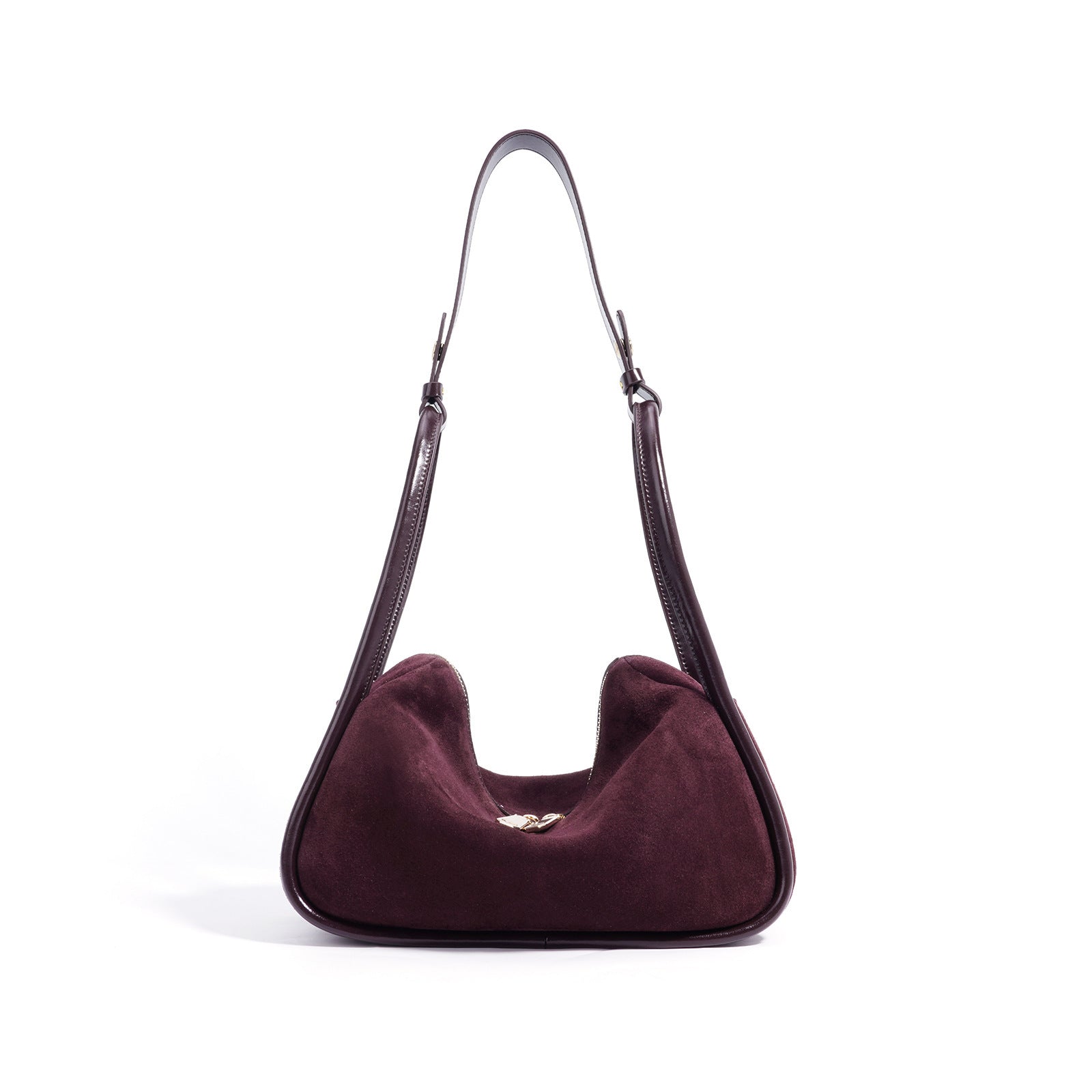 Coffee matte cowhide handbag with vintage style