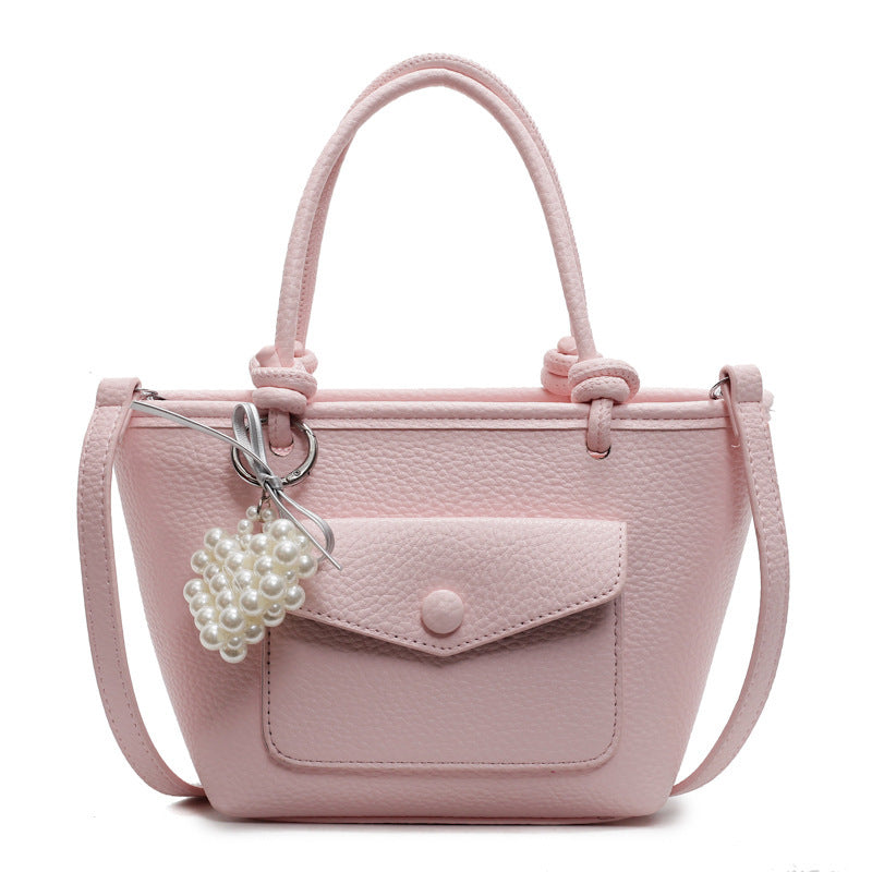 Korean casual PU leather shoulder bag worn crossbody for compact fit