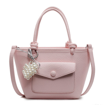 Korean casual PU leather shoulder bag worn crossbody for compact fit
