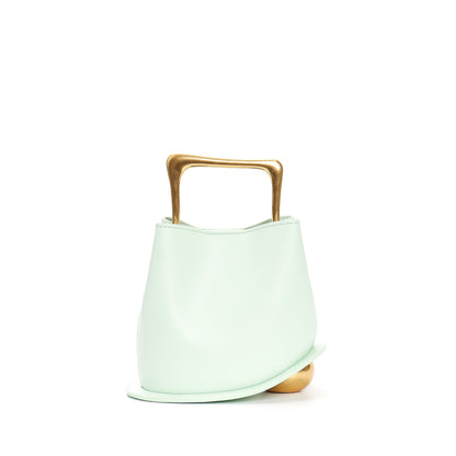 Mint green crocodile pattern version of the bucket bag