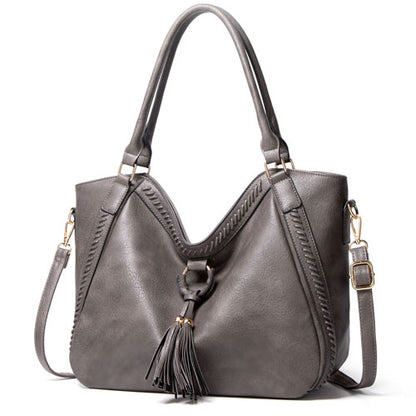 Car suture detail on PU leather crossbody tote