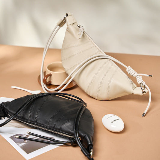 First Layer Cowhide Leather Croissant Shoulder Bag – Urban Simplicity Style