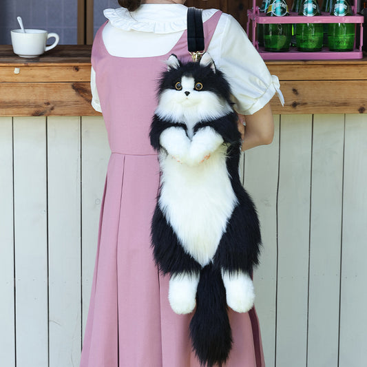 Dairy cat plush toy shoulder bag for girls