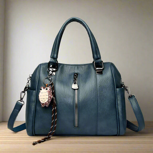 Large capacity fashion handbag in wine red