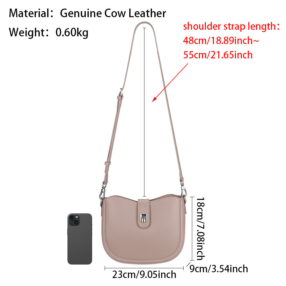 First layer cowhide crossbody purse for women