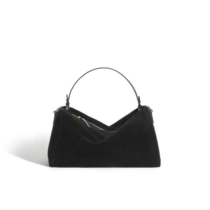 Versatile shoulder bag made from two-layer cowhide