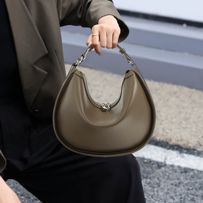 Latte brown soft leather structured purse