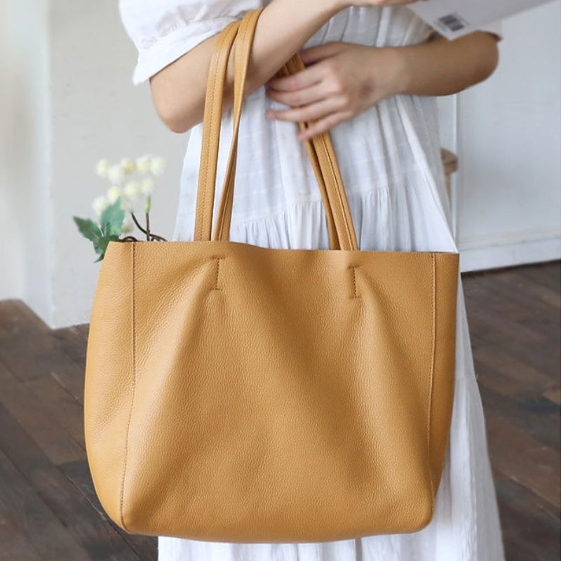 Front view of genuine leather shoulder bag
