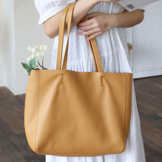 Front view of genuine leather shoulder bag
