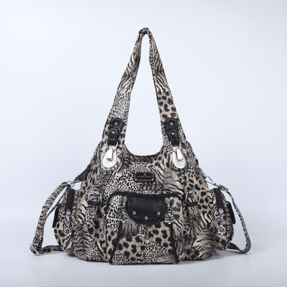 Apricot shoulder handbag in PU leather