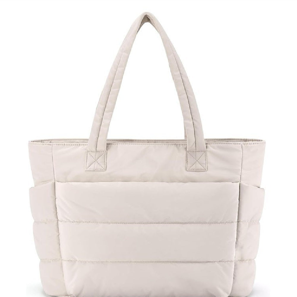 Minimalist beige lightweight tote bag for everyday use
