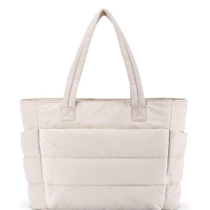 Minimalist beige lightweight tote bag for everyday use