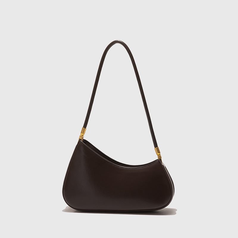Brown PU leather retro underarm shoulder bag for women