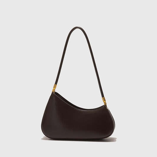 Brown PU leather retro underarm shoulder bag for women