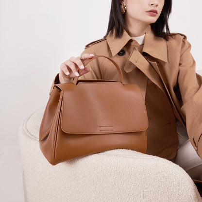 Black soft cowhide leather shoulder messenger bag for women