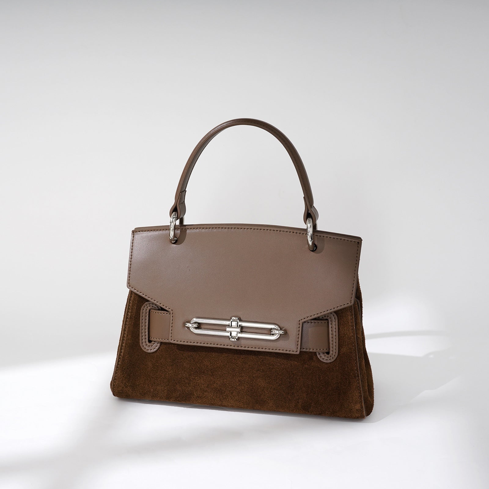 Coffee brown urban chic leather crossbody bag