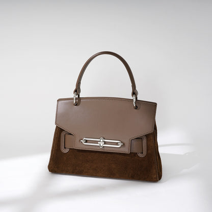 Coffee brown urban chic leather crossbody bag