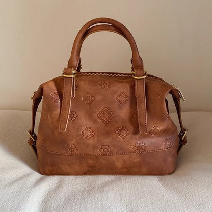 Styled view of rhombus messenger bag with casual outfit