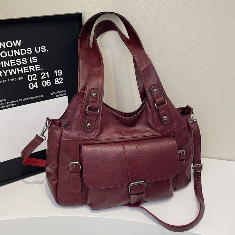 Everyday PU leather tote bag with modern style