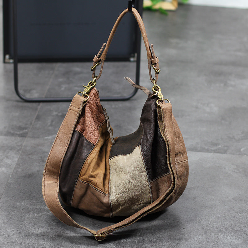 Full leather brown luxury crossbody bag for women
