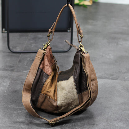 Full leather brown luxury crossbody bag for women