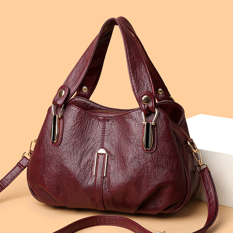 Ginger candy color PU handbag with medium-soft build