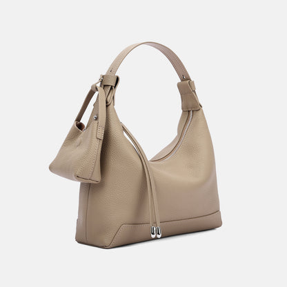 Grapefruit yellow soft leather tote with clean design