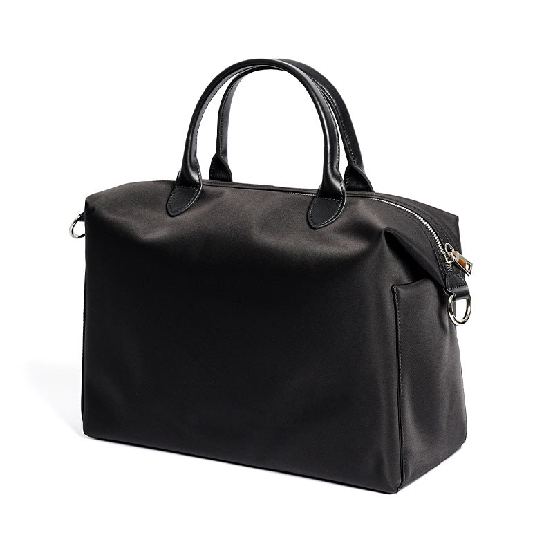 Interior view of nylon shoulder bag with polyester lining