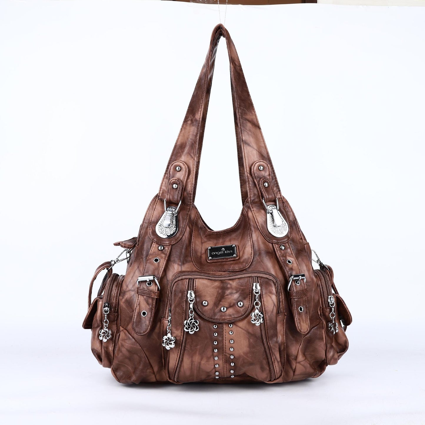 Red soft faux leather crossbody bag