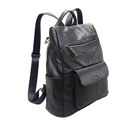 Soft cowhide fashion backpack with stitching