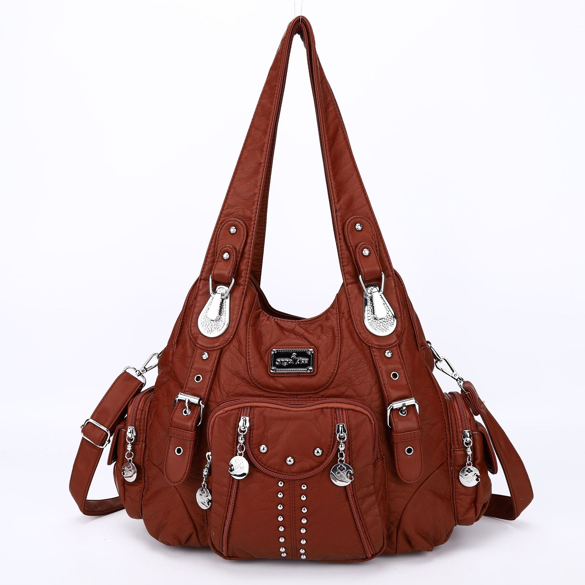 Soft PU one-shoulder bag with modern design