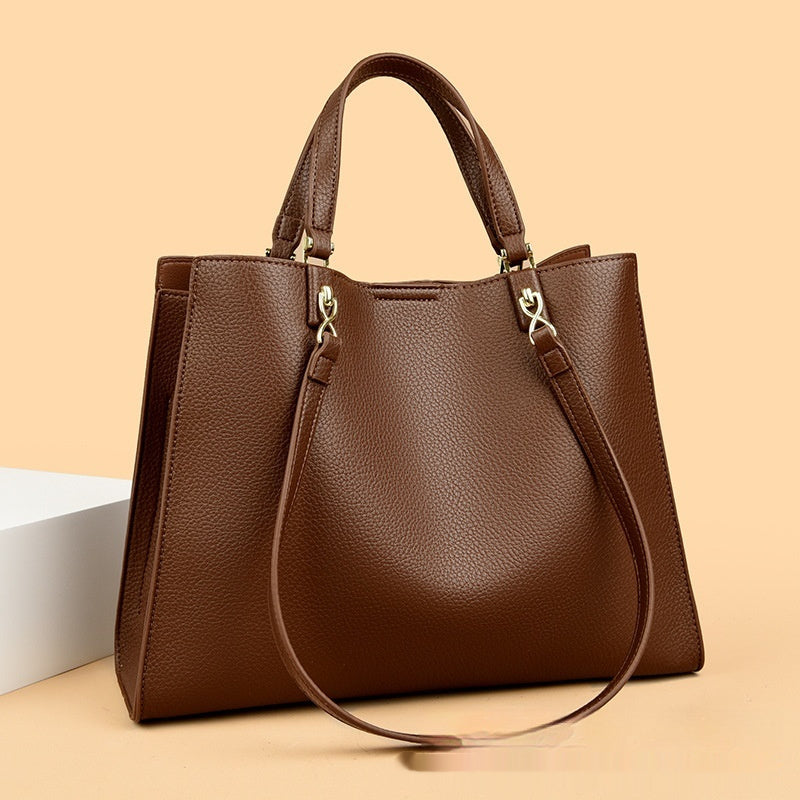 Milky white women’s PU leather fashion tote shoulder bag